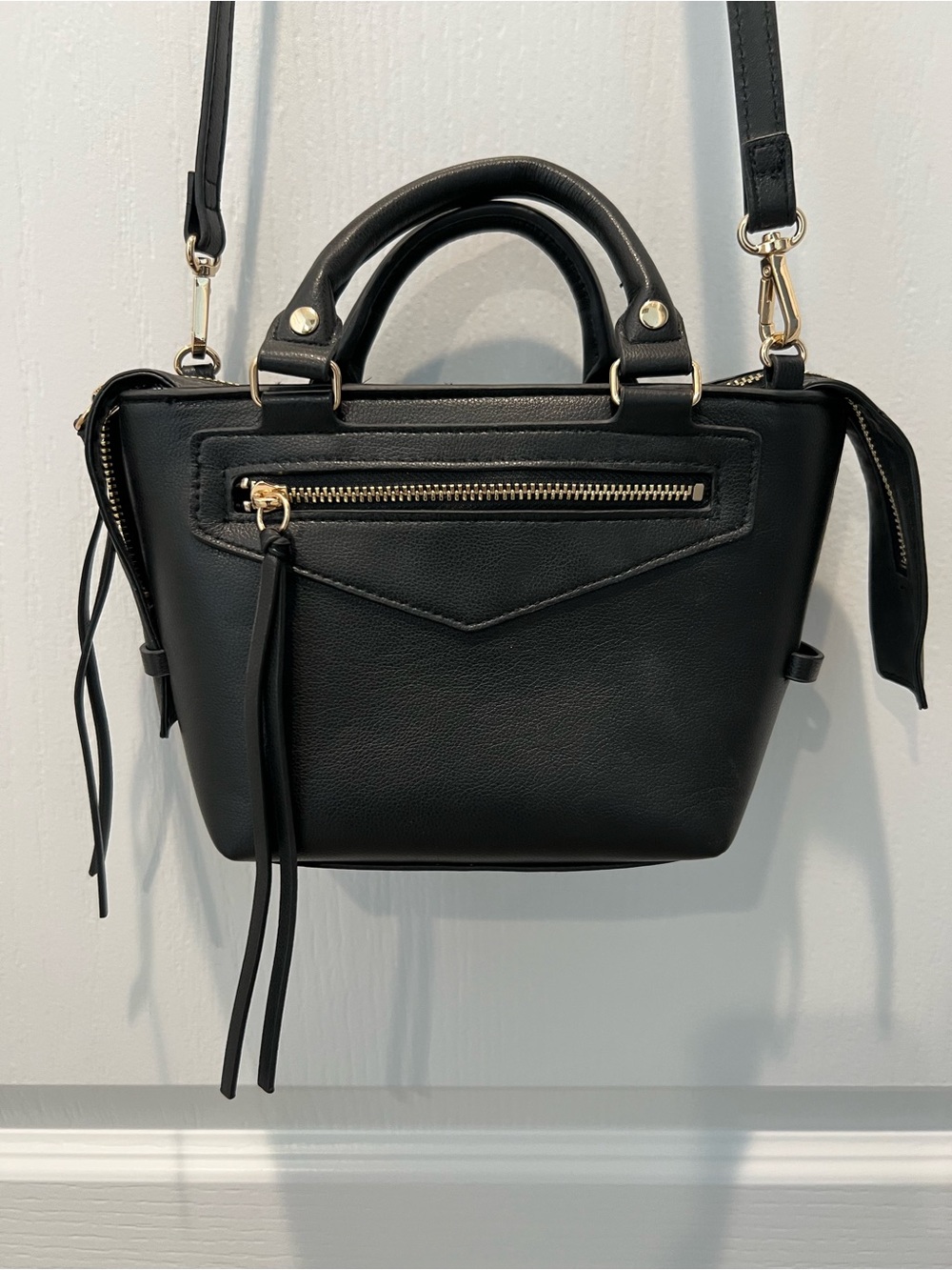 H&M Black Satchel with Gold Hardware